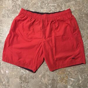 Vintage Christian Dior Shorts Mens 2XL (Fits 31) Red Elastic Waist Lined Trunks